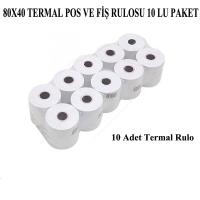 80X40 TERMAL POS VE FİŞ RULOSU 10 LU PAKET - 1